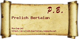 Prelich Bertalan névjegykártya